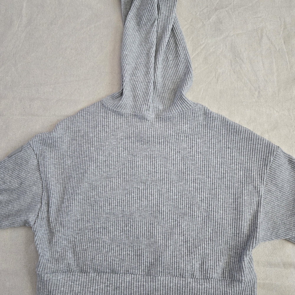 Alo Ribbed Cropped Hoodie - Picture 5 of 6